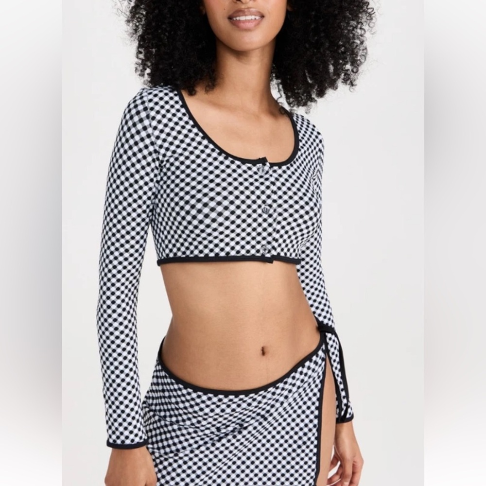 NWT Black & White Gingham Crop Top